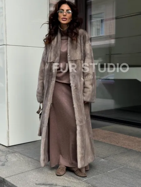 Длинная норковая шуба - фото 5