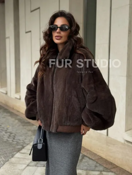 Норковая шуба - бомбер - фото 9