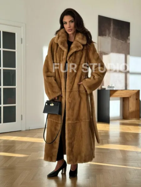 Золотая норковая шуба - фото 9