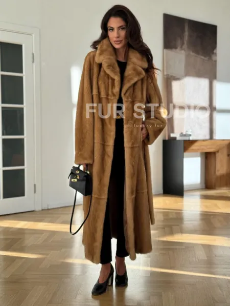 Золотая норковая шуба - фото 3