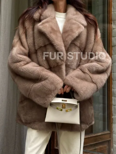 Шуба норковая автоледи - пастель - фото 1