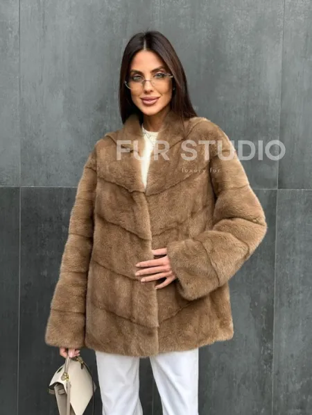 Полушубок норковый - фото 7