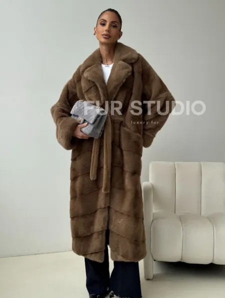 Норковая шуба - кимоно - фото 5