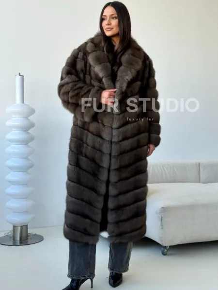 Длинная шуба из соболя - фото 5