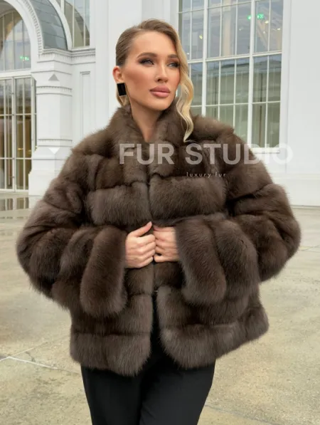 Меховой жакет из куницы - фото 18