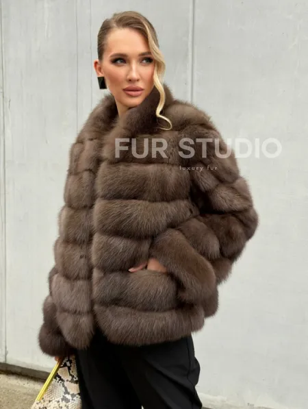 Меховой жакет из куницы - фото 13