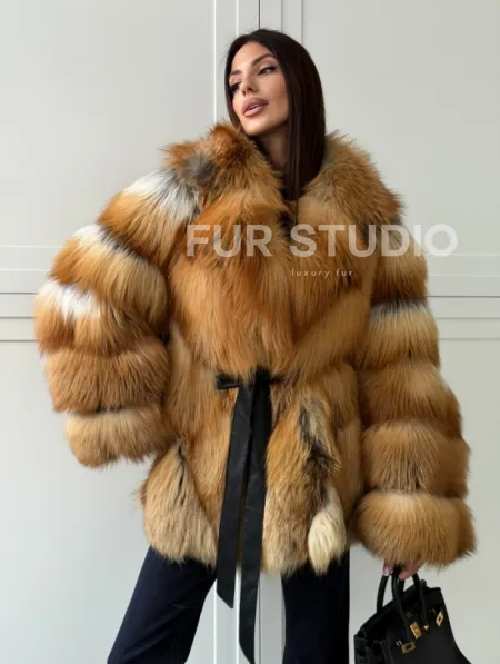 Шуба из лисы огневки - оверсайз - фото 7