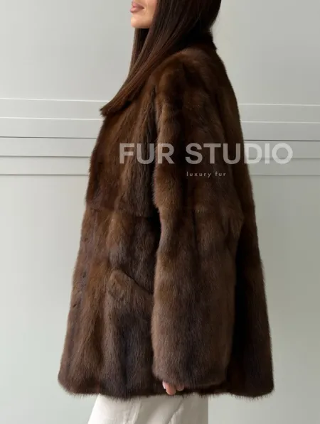 Норковая шуба под куницу (лесная норка) - фото 1