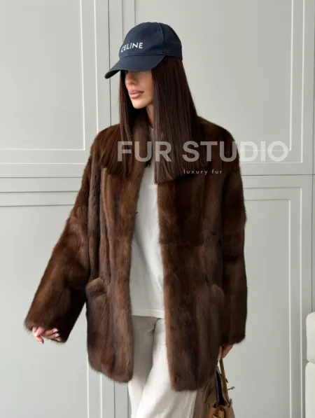 Норковая шуба под куницу (лесная норка) - фото 11