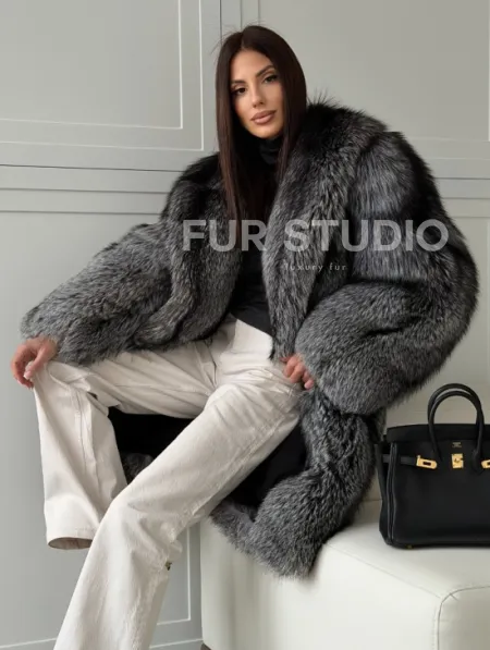 Шикарная шуба из чернобурки - фото 6