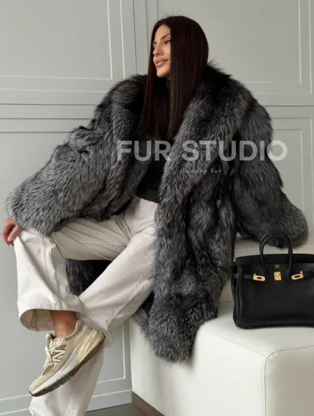 Шикарная шуба из чернобурки - фото 8