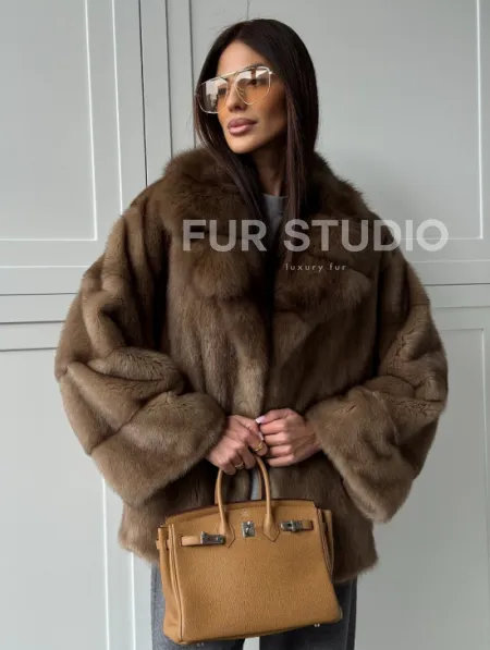 Куртка из меха норки - воротник куница - фото 10