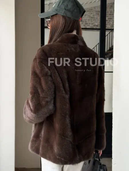 Женский норковый полушубок - фото 3