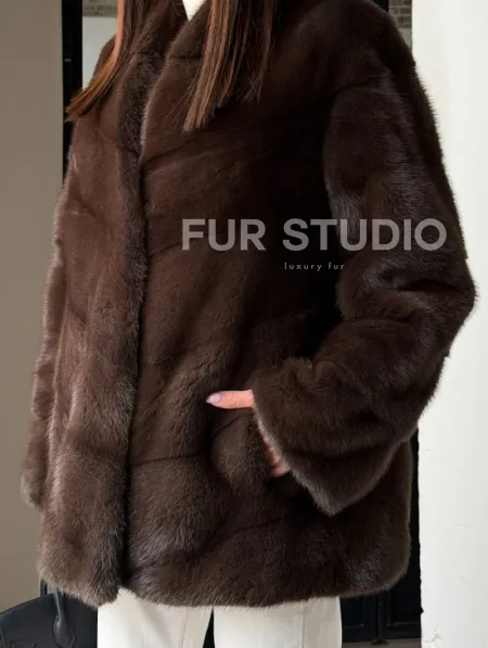 Женский норковый полушубок - фото 1