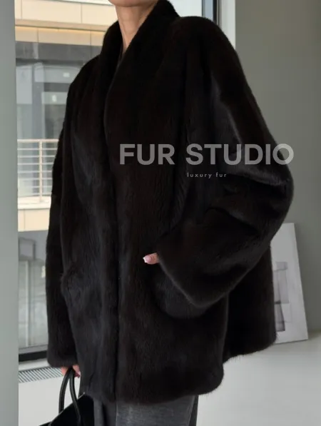 Модный норковый жакет «тренд 2026» Dark Espresso - фото 3