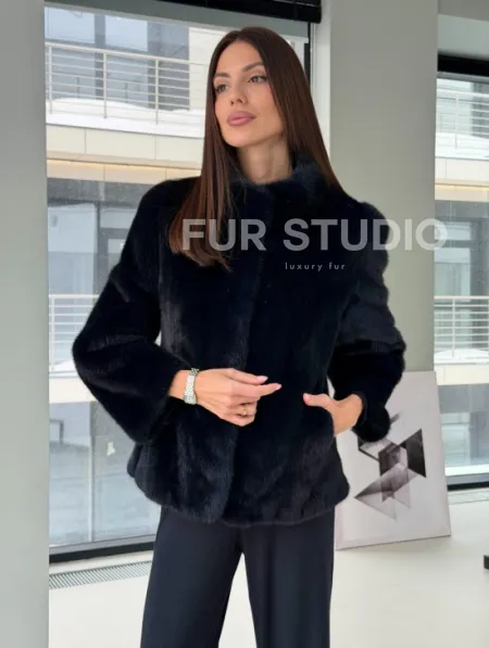 Укороченный норковый жакет - фото 3