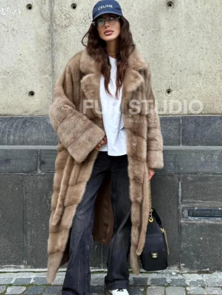 Шуба норковая - цвет пастель - фото 0