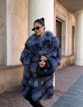 Шуба из меха чернобурой лисы - поперечка - фото 7