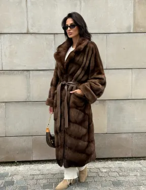 Кимоно шуба английский воротник - цвет соболь - фото 11