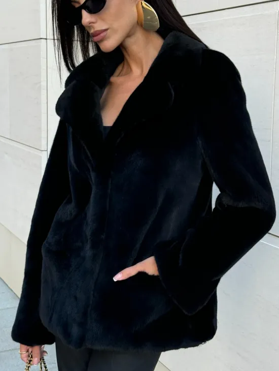 Шуба норковая SAGA FURS  пиджак автоледи - английский воротник - фото 1