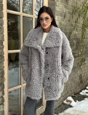 Короткая шубка - дублёнка из овчины - фото 0