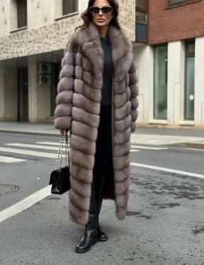 Шуба из меха куницы в цвете Truffle - фото 2