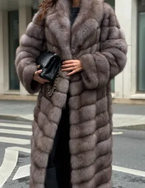 Шуба из меха куницы в цвете Truffle - фото 1