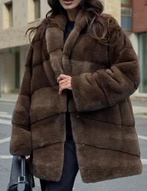 Шуба норковая коричневая - фото 1