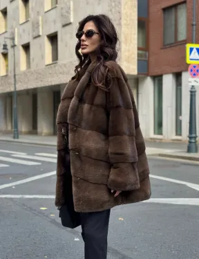 Шуба норковая коричневая - фото 9