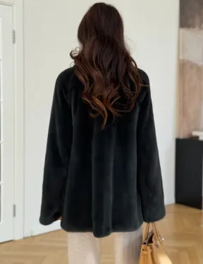 Шуба норковая темно-зеленая - фото 5