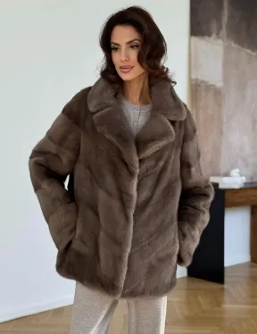 Шуба сasual art из меха норки lavender - фото 0