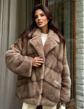 Шуба норковая автоледи - пастель - фото 8