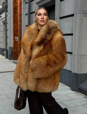 Шуба из лисы - рыжая - фото 16