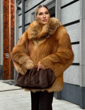 Шуба из лисы - рыжая - фото 13