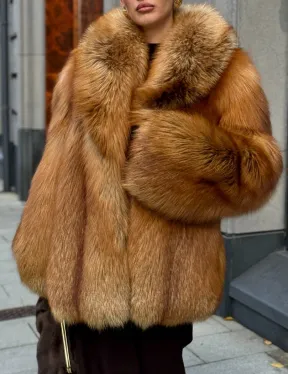 Шуба из лисы - рыжая - фото 2