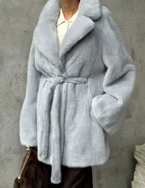 Полушубок из голубой норки - фото 2