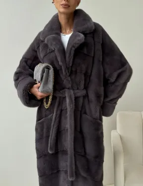 Норковая шуба - графит - фото 2