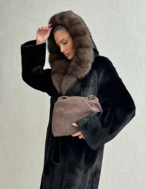 Норка кимоно BLACKGLAMA С капюшоном - фото 12