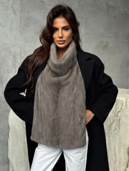 Манишка норковая серая - фото 11