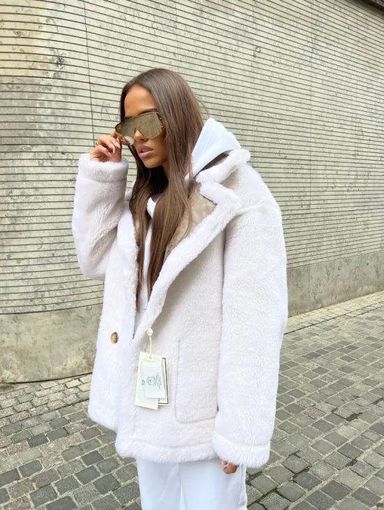 Двухсторонняя дубленка - шубка из шерсти мериноса - фото 1