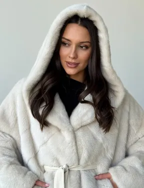 Шуба автоледи под пояс из меха норки - фото 3