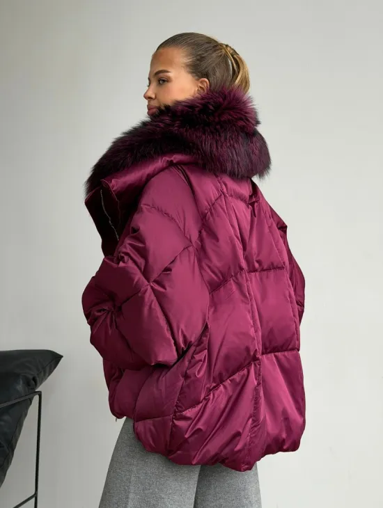 Пуховик с мехом чернобурки - фото 7