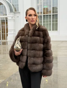 Меховой жакет из куницы - фото 26