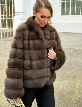 Меховой жакет из куницы - фото 8