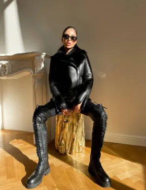 Дубленка авиатор на тоскане - фото 5