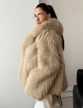 Шуба из лисы в росшив - фото 5