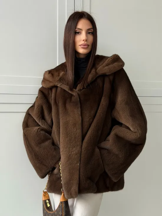 Автоледи с капюшоном из норки KOPENHAGEN FUR - фото 0