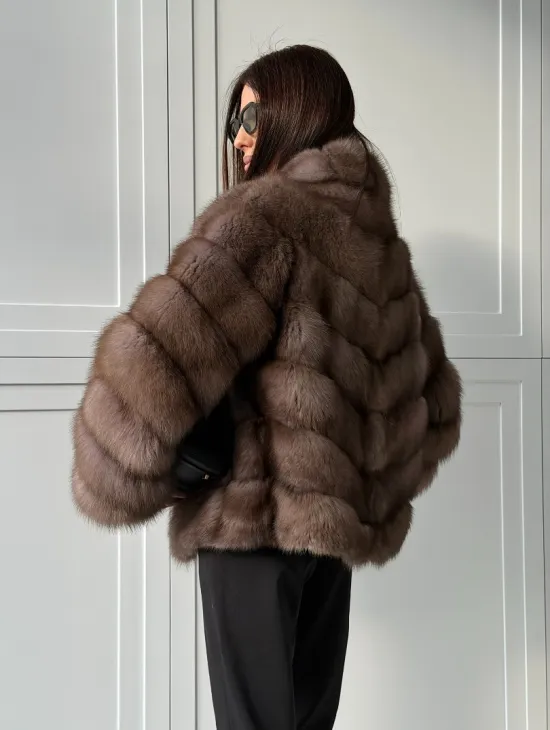 Куртка из куницы - воротник шаль - фото 16