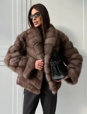 Куртка из куницы - воротник шаль - фото 12
