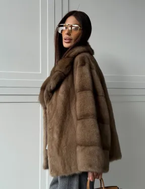 Куртка из меха норки - воротник куница - фото 16